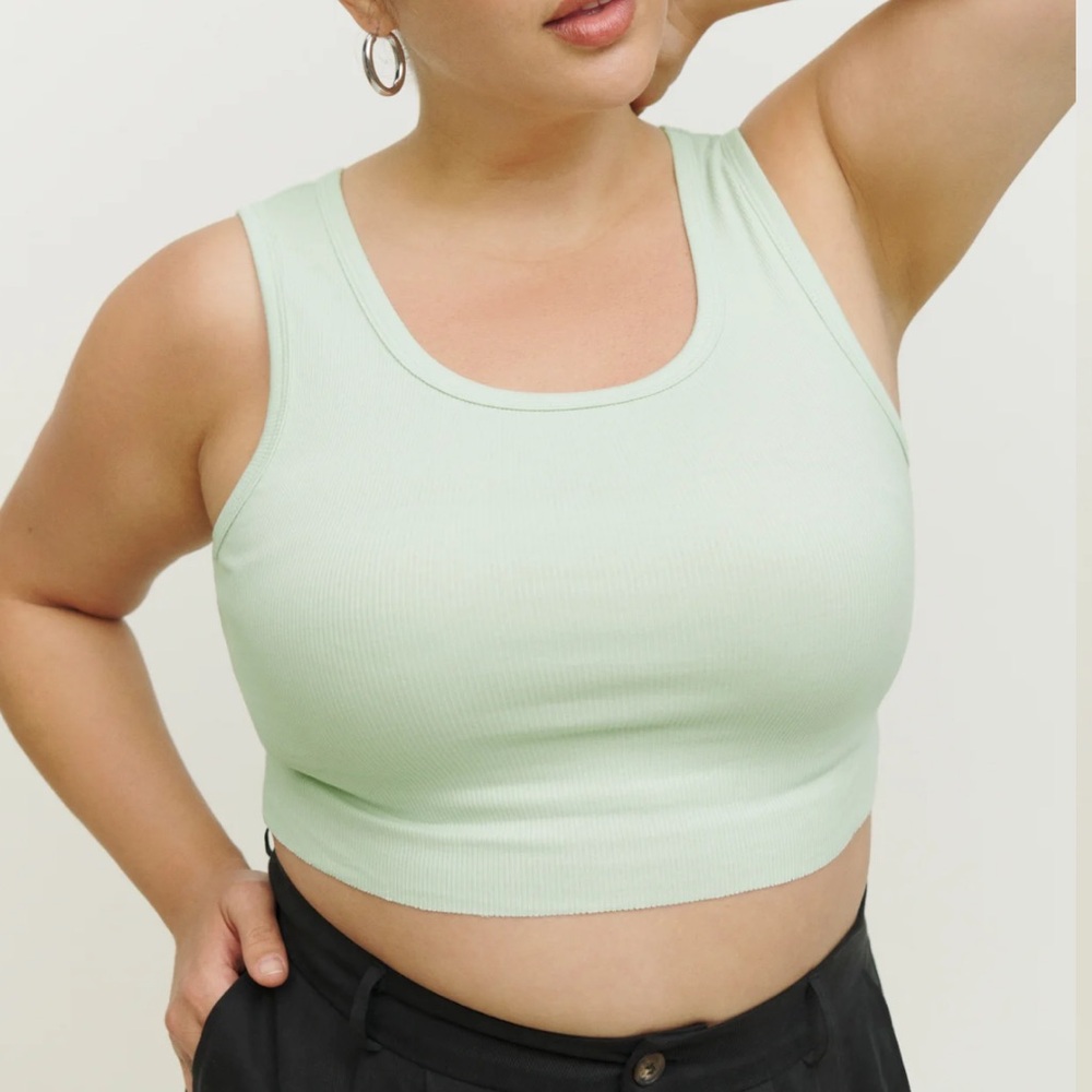 REFORMATION ADEL TANK IN PISTACHIO